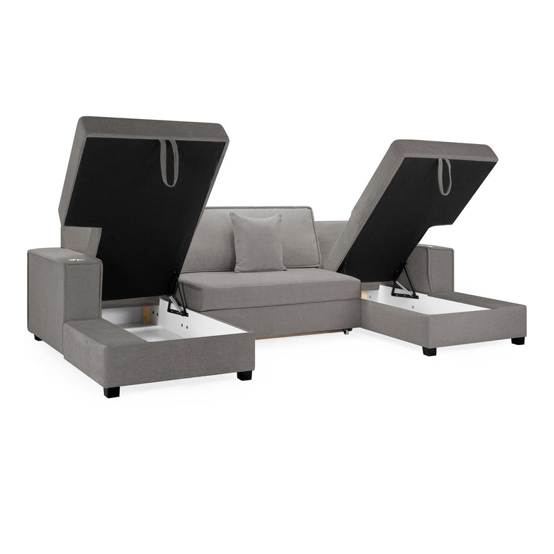 Milan Sofabed Grey Universal Corner (7024252977216)