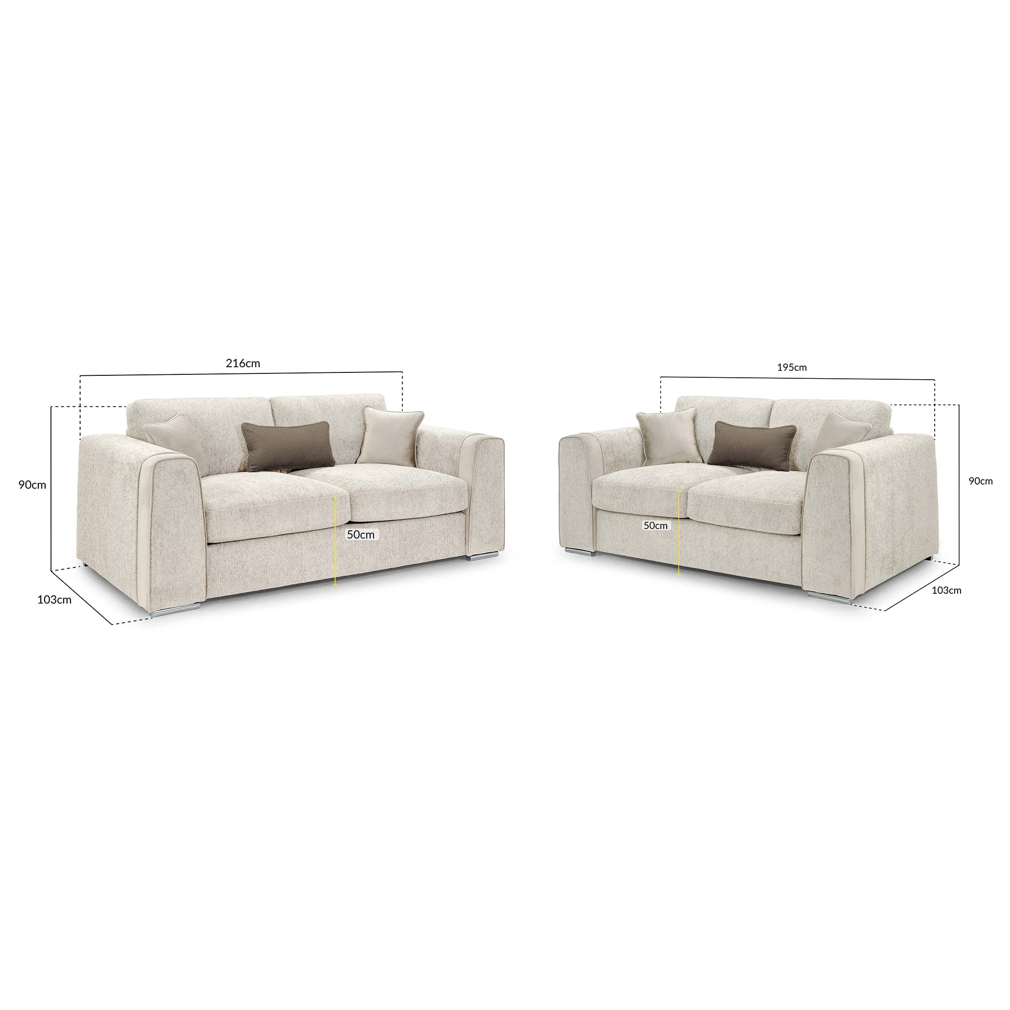 Naples Sofa Beige 3+2 Set (7025189158976)