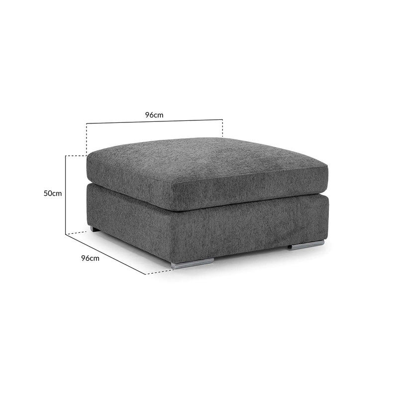 Naples Sofa Grey Footstool (7025210425408)