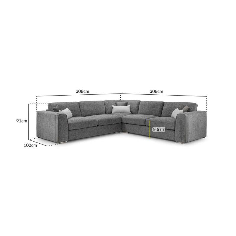 Naples Sofa Grey Large Corner (7025207902272)