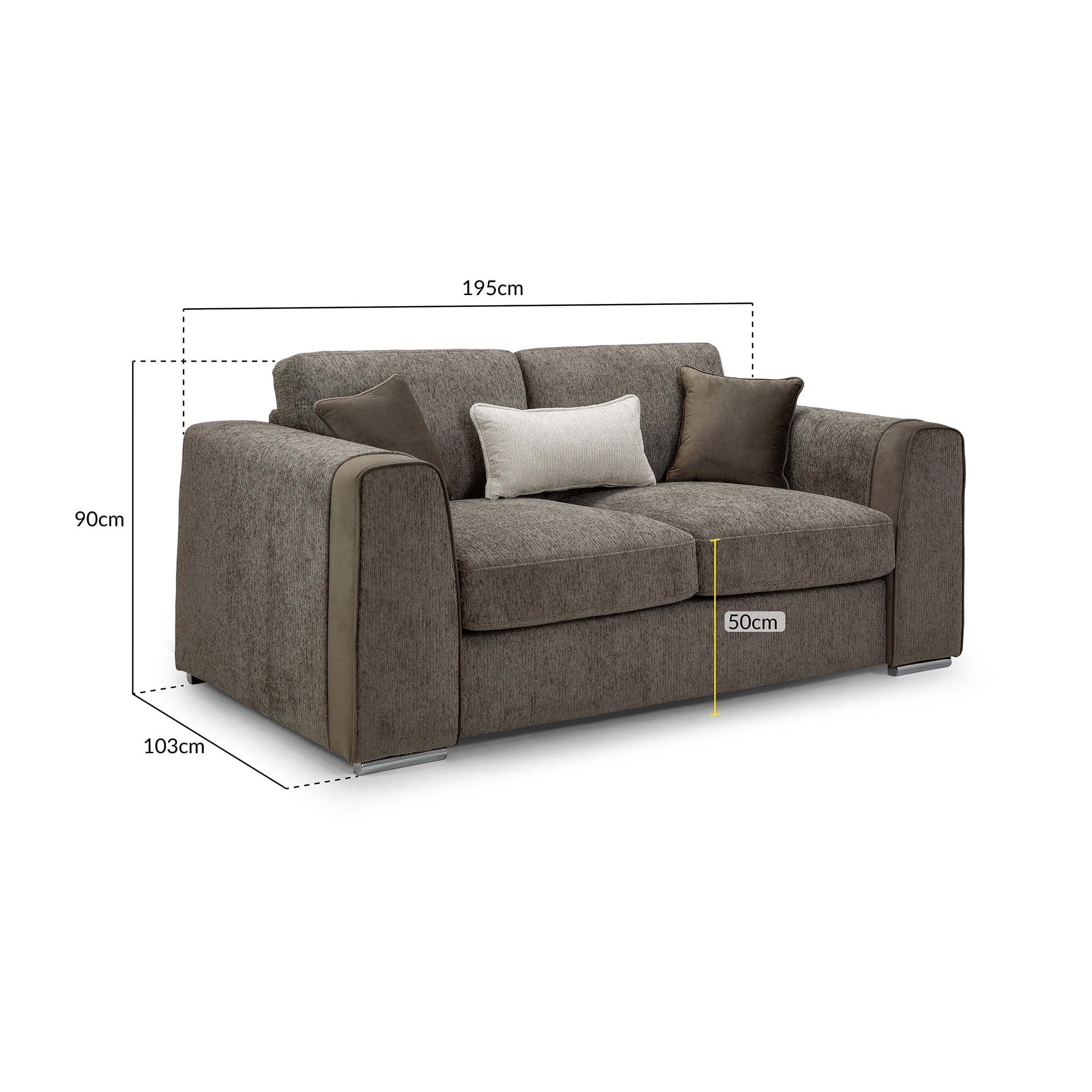 Naples Sofa Mocha 2 Seater (7025205575744)