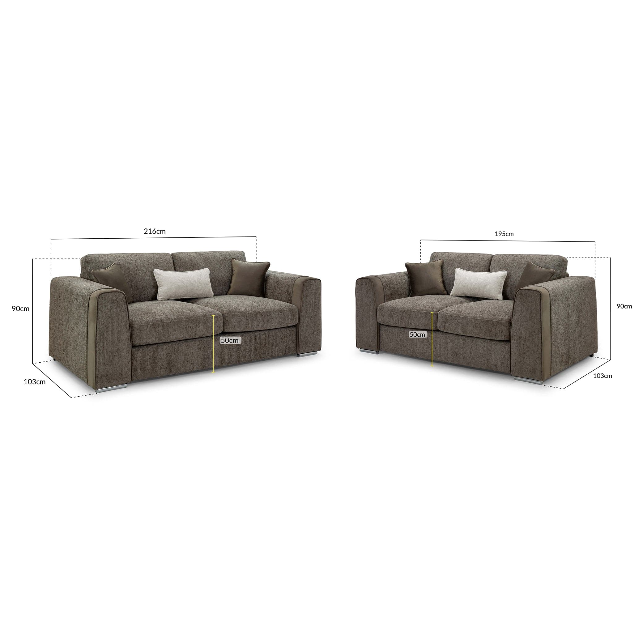 Naples Sofa Mocha 3+2 Set (7025204494400)