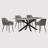 Boston Dining Table with Brooklyn Dining Chairs (6960315760704)