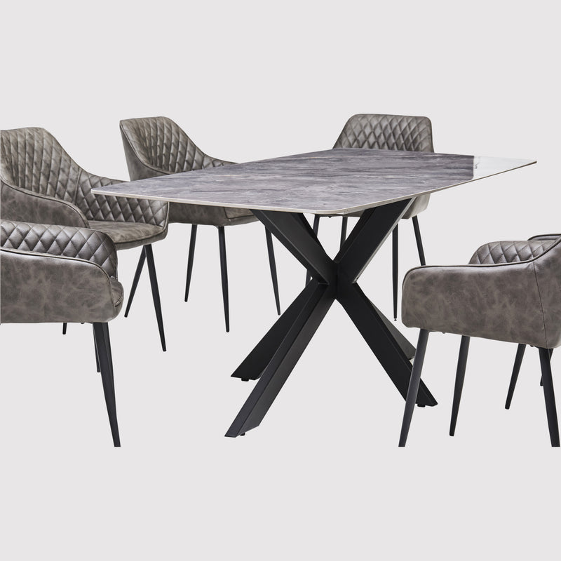 Boston Dining Table with Brooklyn Dining Chairs (6960315760704)