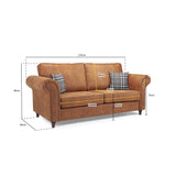 Oakland Sofa Tan 3 Seater (7025809784896)