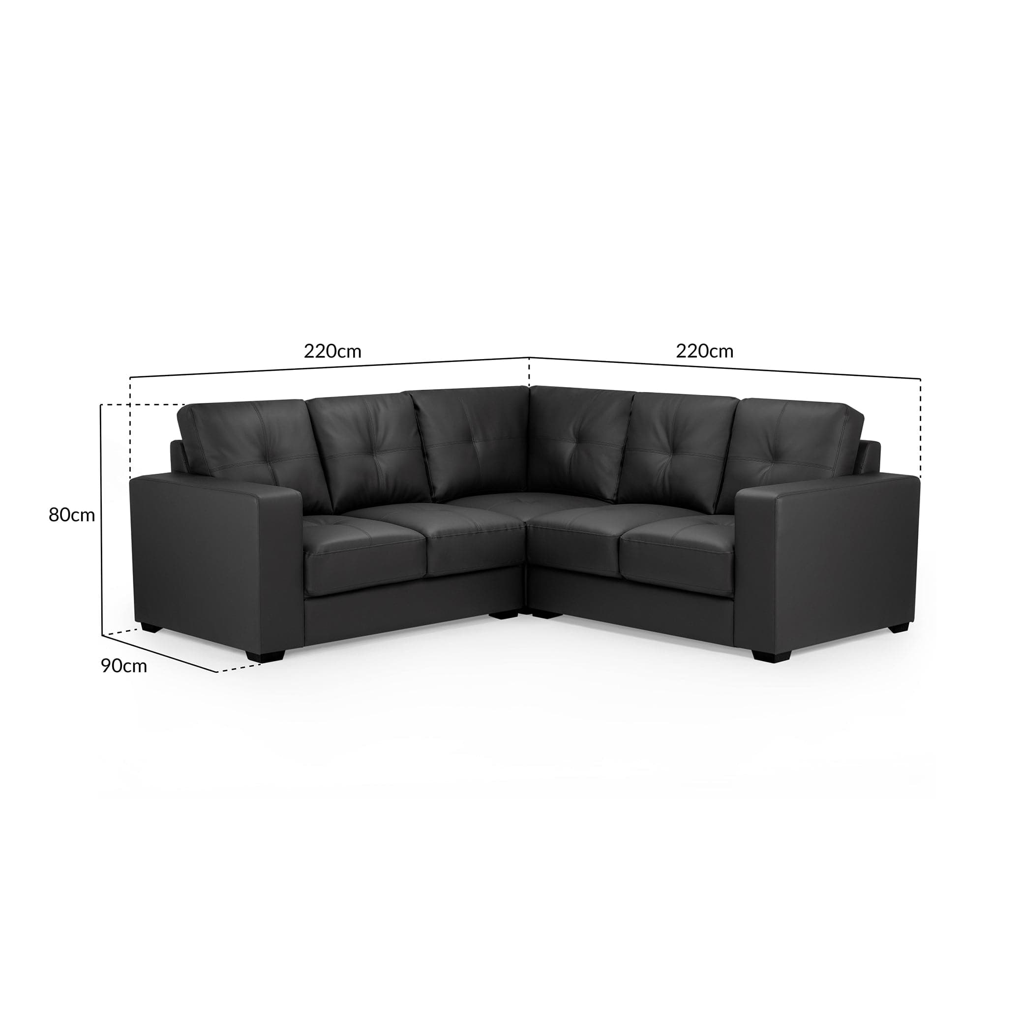 Olivia Sofa Black Large Corner (7025327571008)