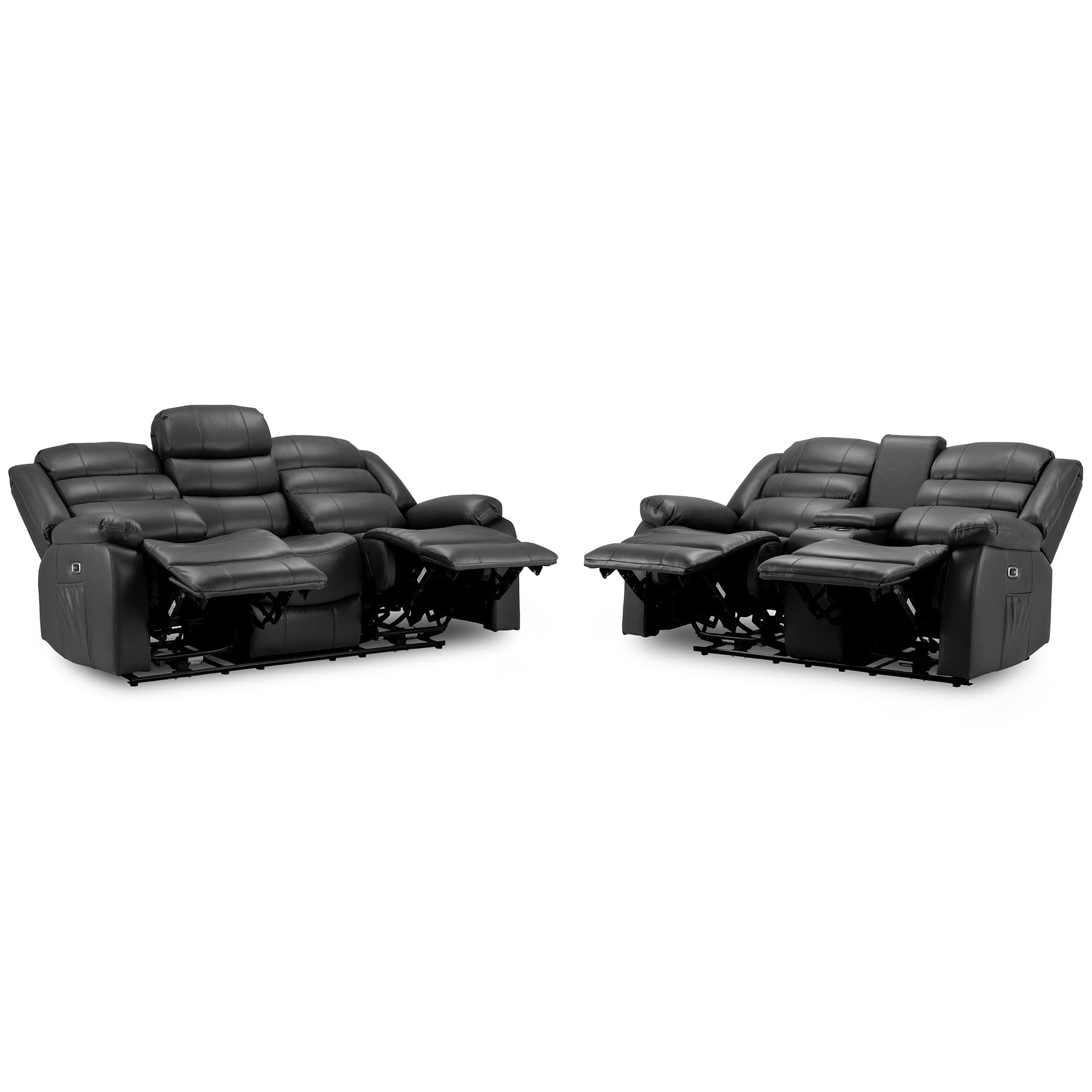 Otto Electric Recliner Sofa Black 3+2 Set (7025819811904)