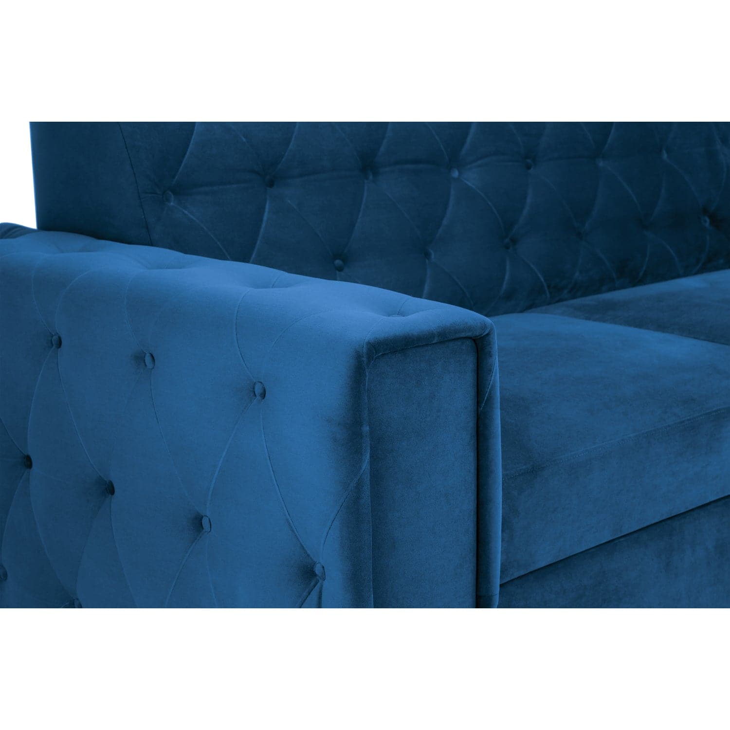 Reva Sofabed Plush Blue Left Hand Facing Corner (7025329504320)