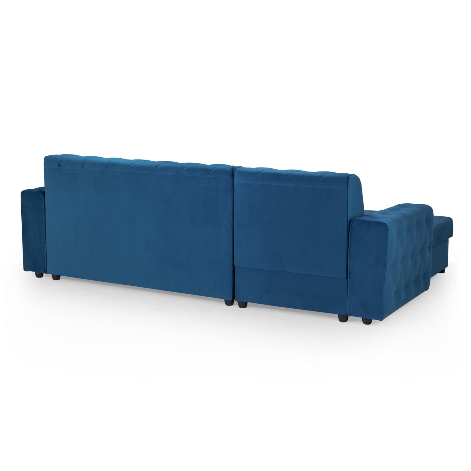 Reva Sofabed Plush Blue Left Hand Facing Corner (7025329504320)