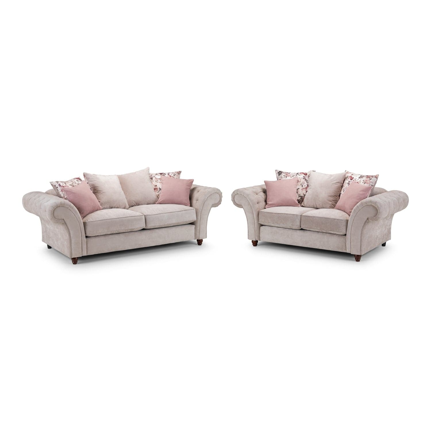 Roma Chesterfield Sofa Beige 3+2 Set (7025828593728)