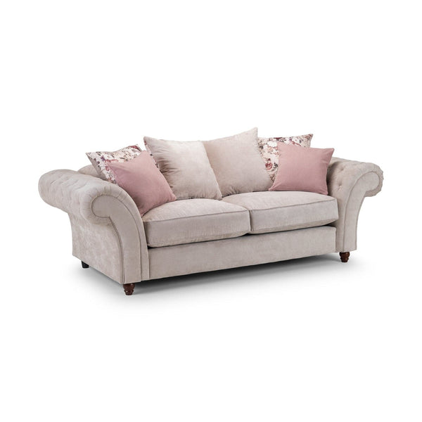 Roma Chesterfield Sofa Beige 3 Seater (7025828954176)