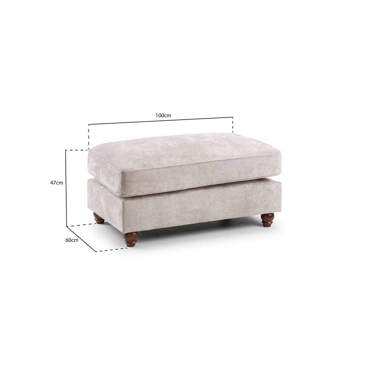 Roma Chesterfield Sofa Beige Footstool (7025829118016)