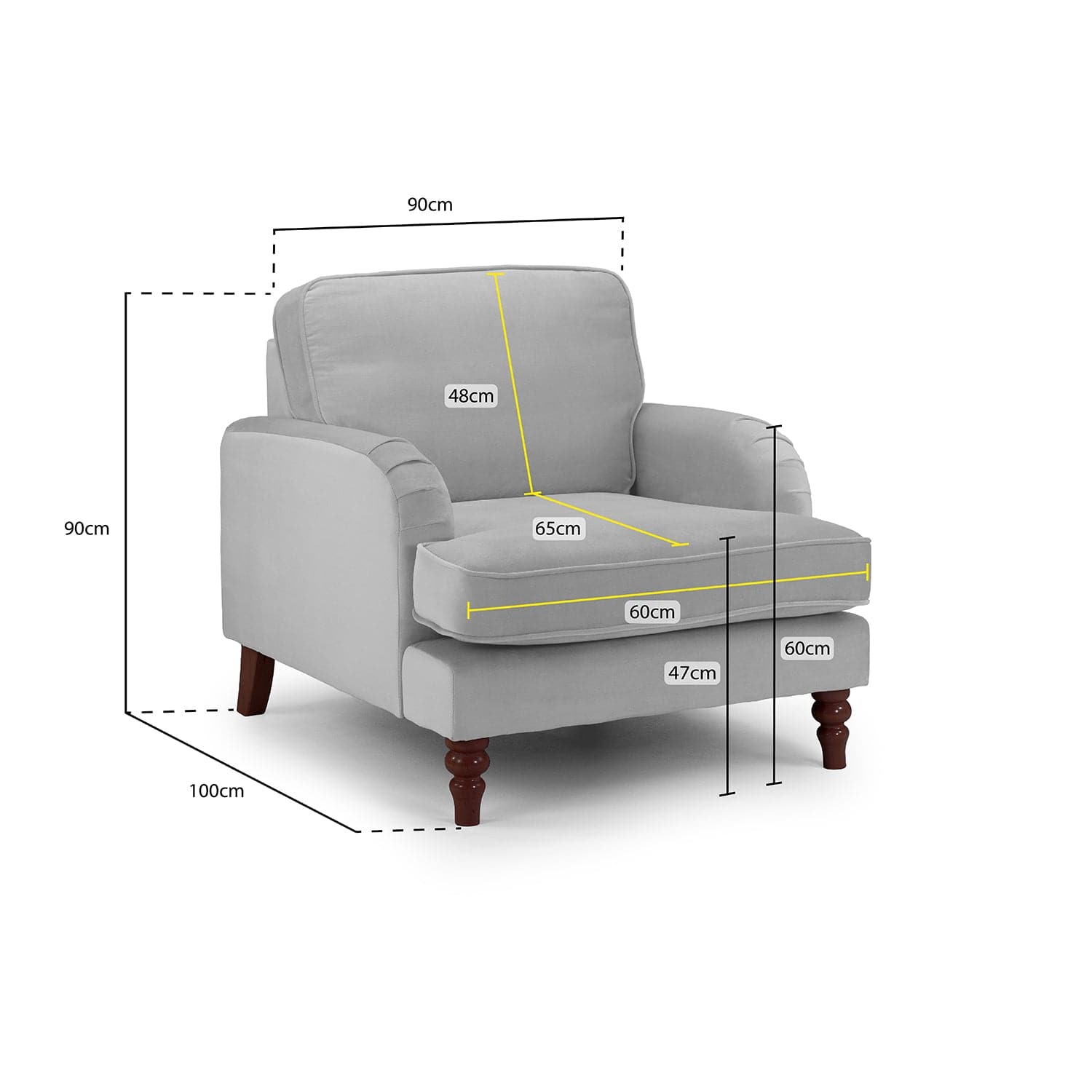 Rupert Sofa Grey Armchair (7027316293696)