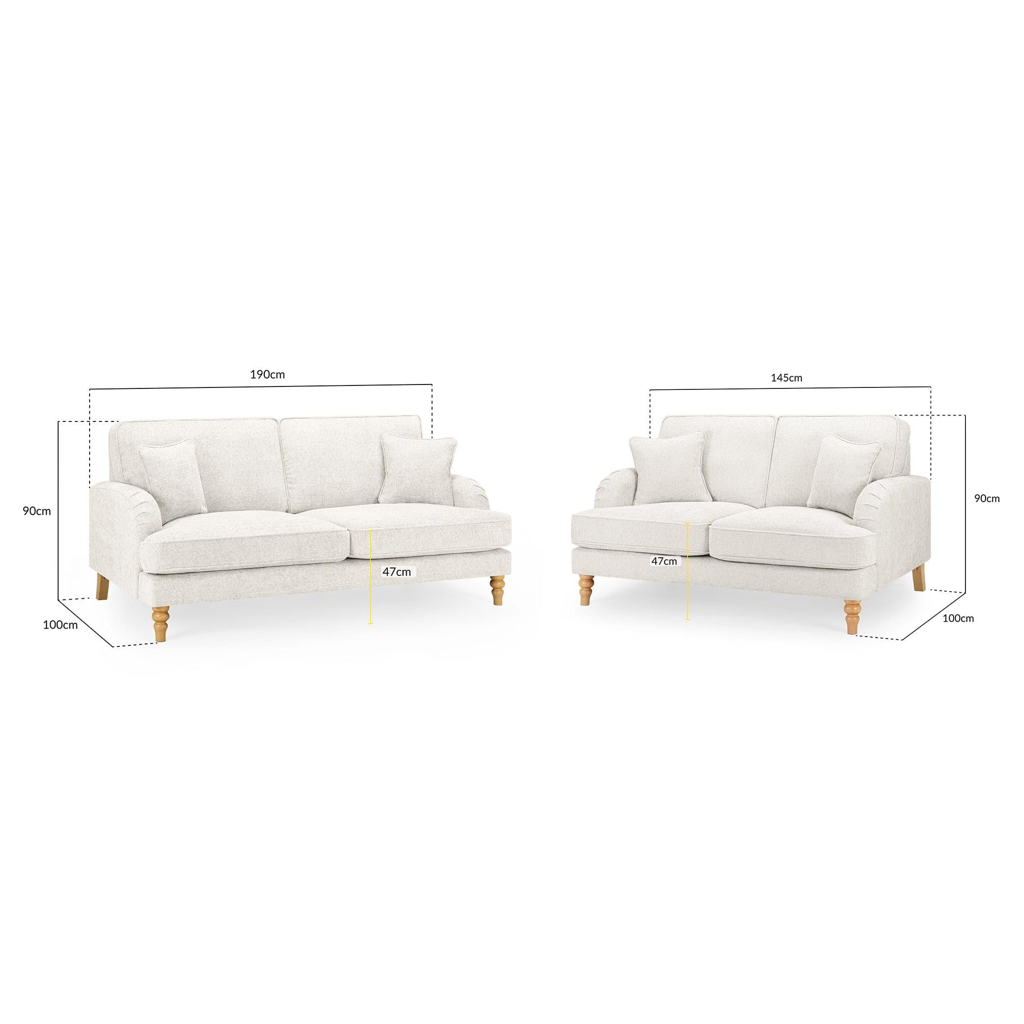 Rupert Sofa Cream 3+2 Set (7027330613312)