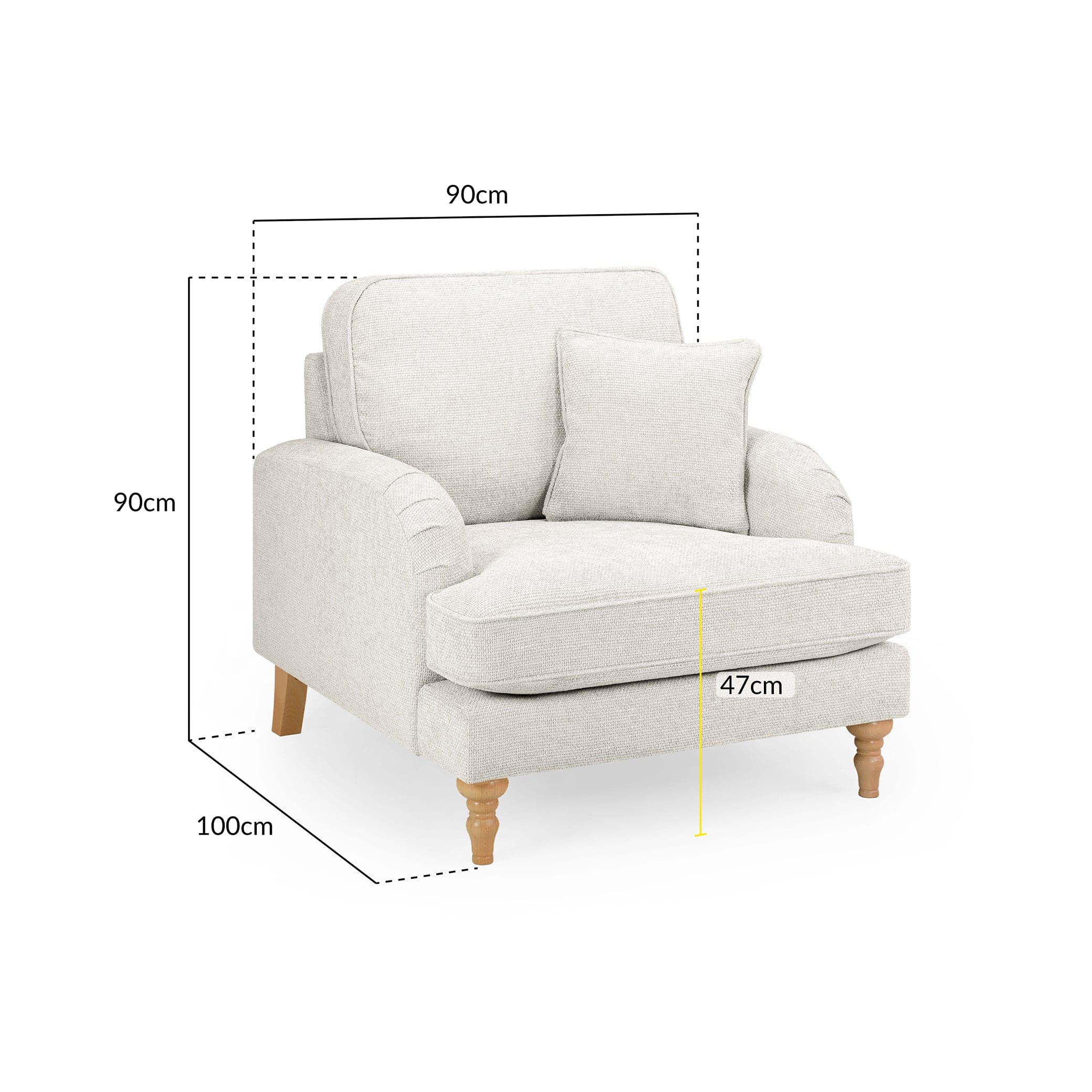 Rupert Sofa Cream Armchair (7027330940992)