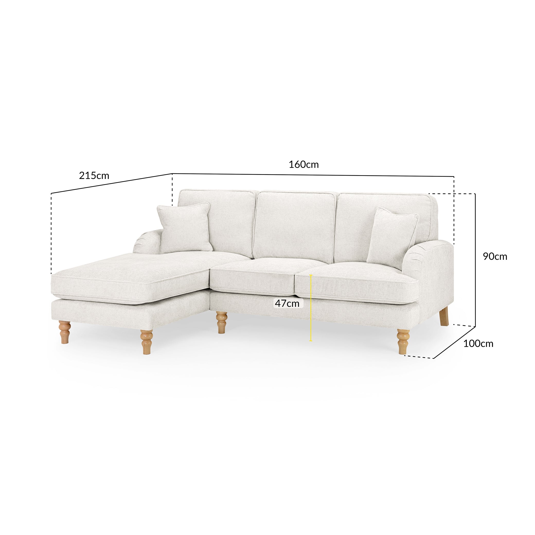 Rupert Sofa Cream Left Hand Facing Corner (7027331498048)