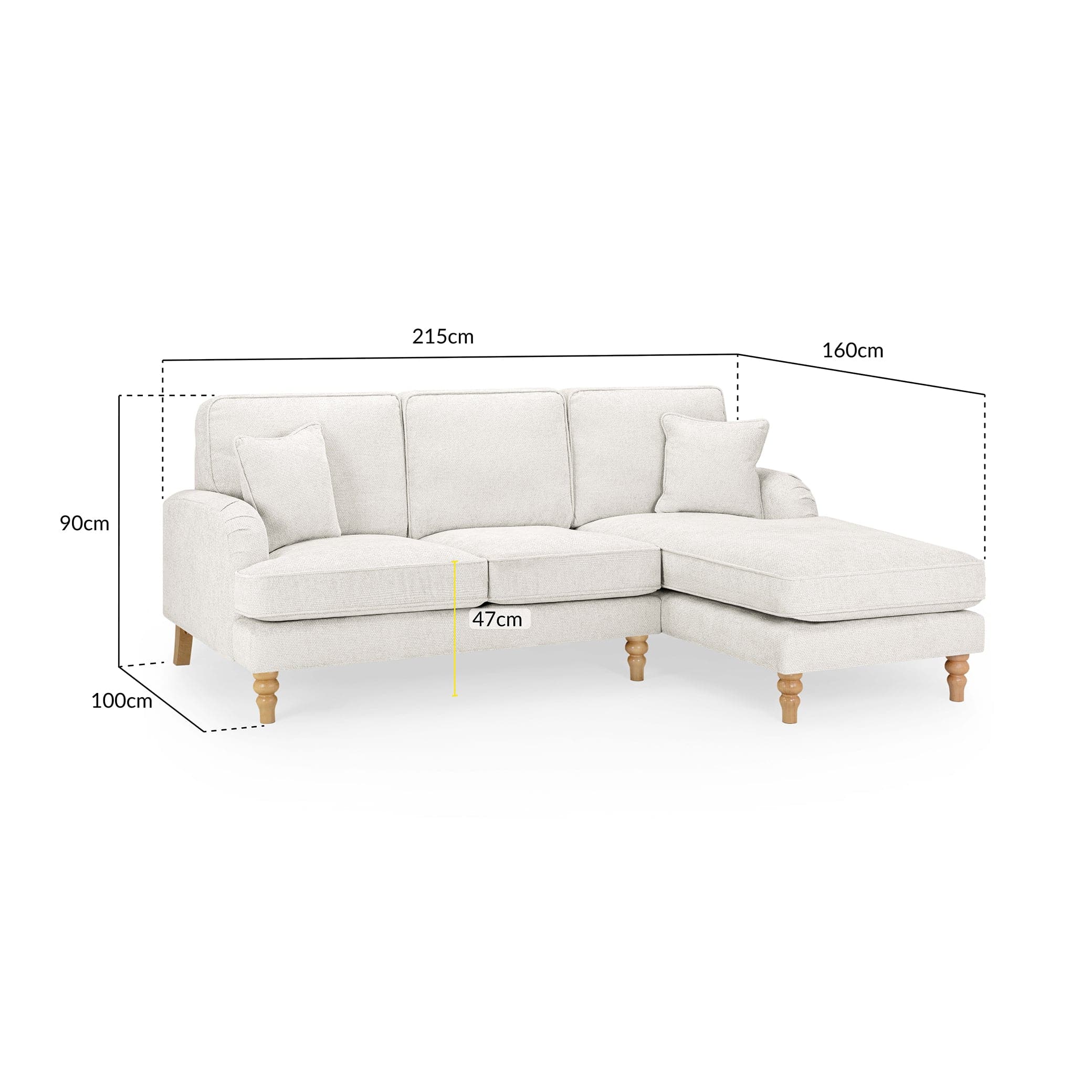 Rupert Sofa Cream Right Hand Facing Corner (7027332251712)