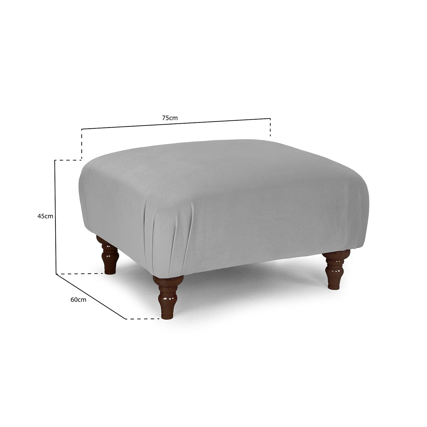 Rupert Sofa Plush Grey Footstool (7027316392000)