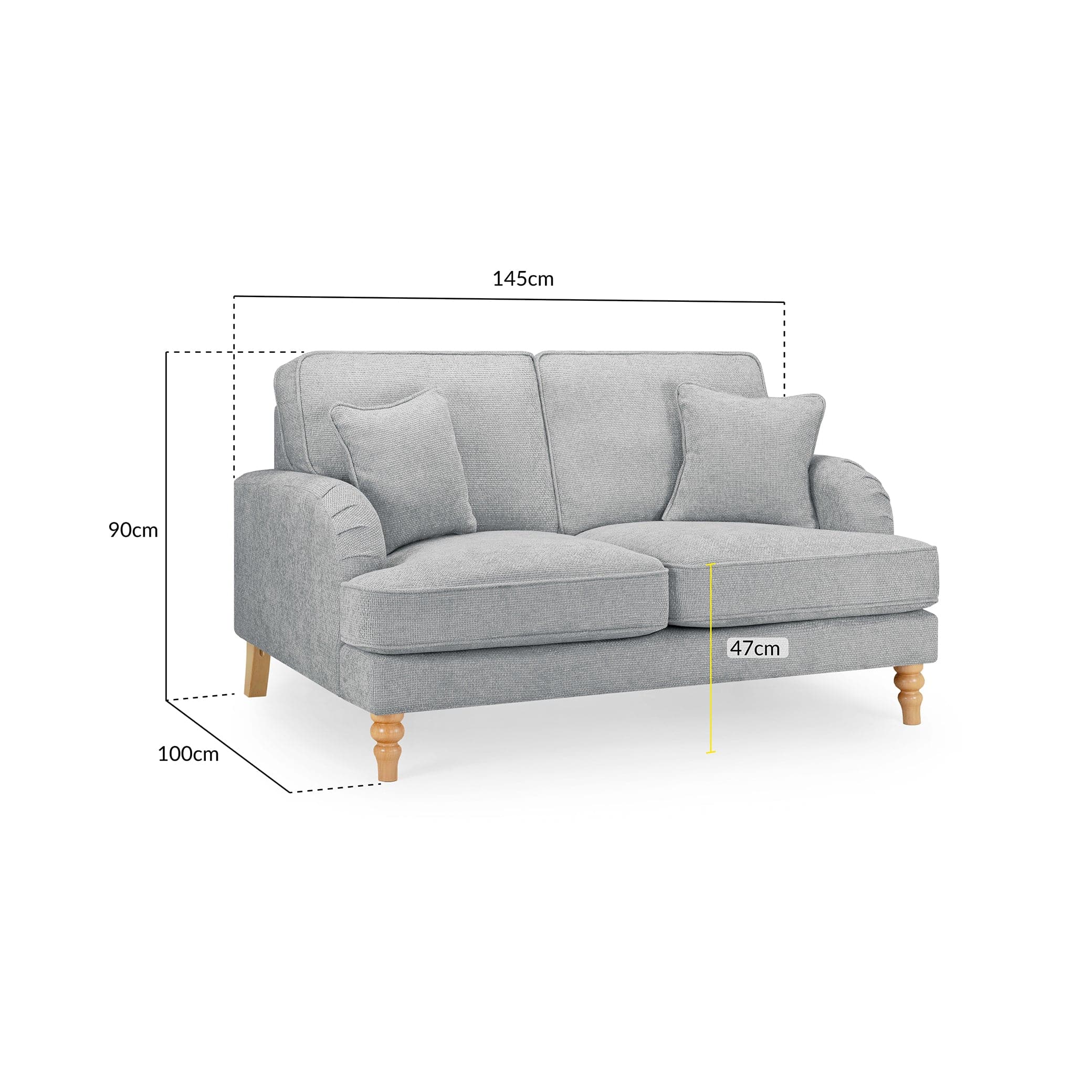 Rupert Sofa Slate 2 Seater (7027333038144)