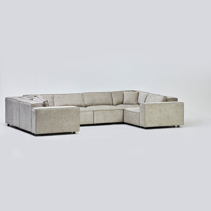 Harper Large U Shape Corner Sofa & FREE FOOTSTOOL in Brooklyn Quill (14624308461946)