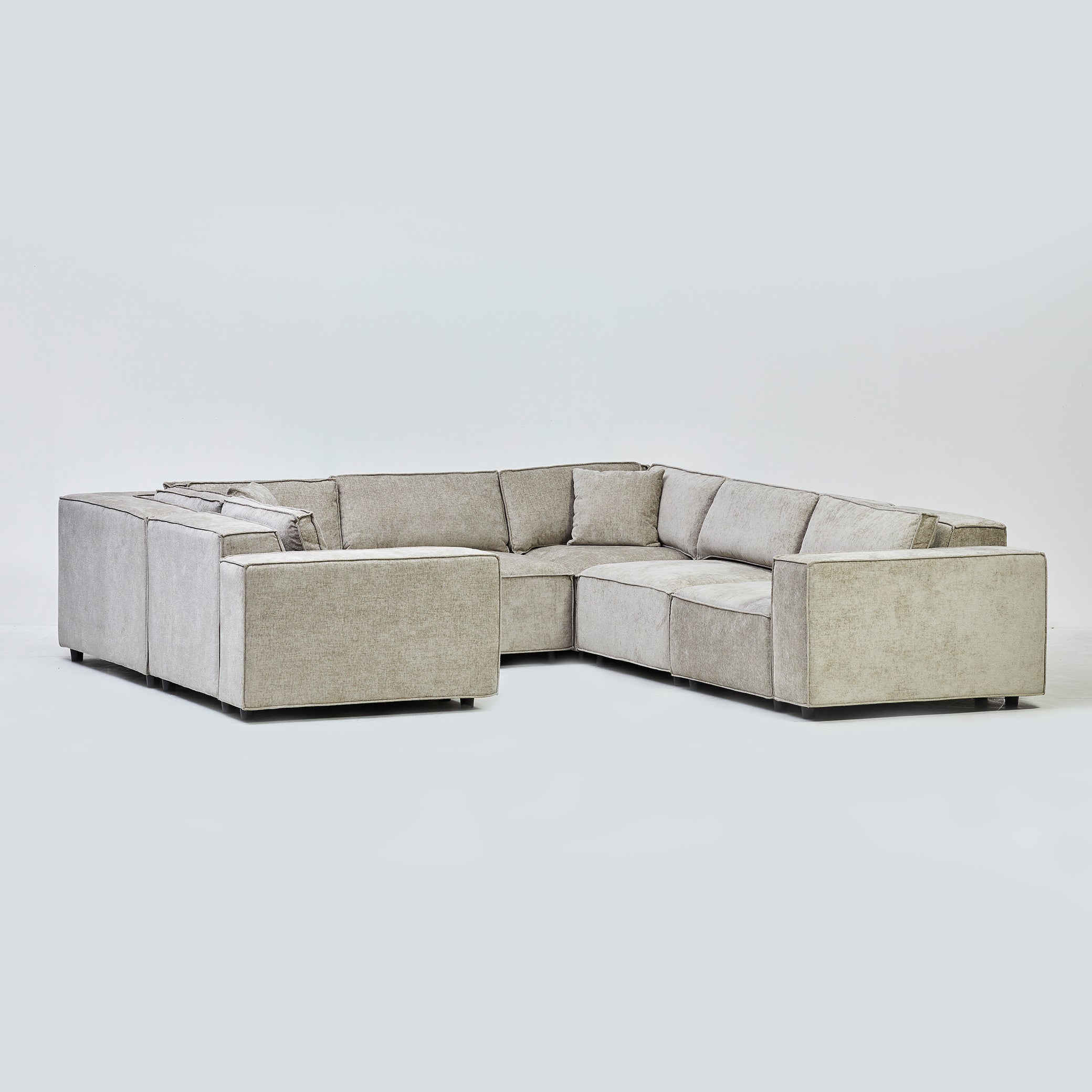 Harper Large U Shape Corner Sofa & FREE FOOTSTOOL in Brooklyn Quill (14624308461946)