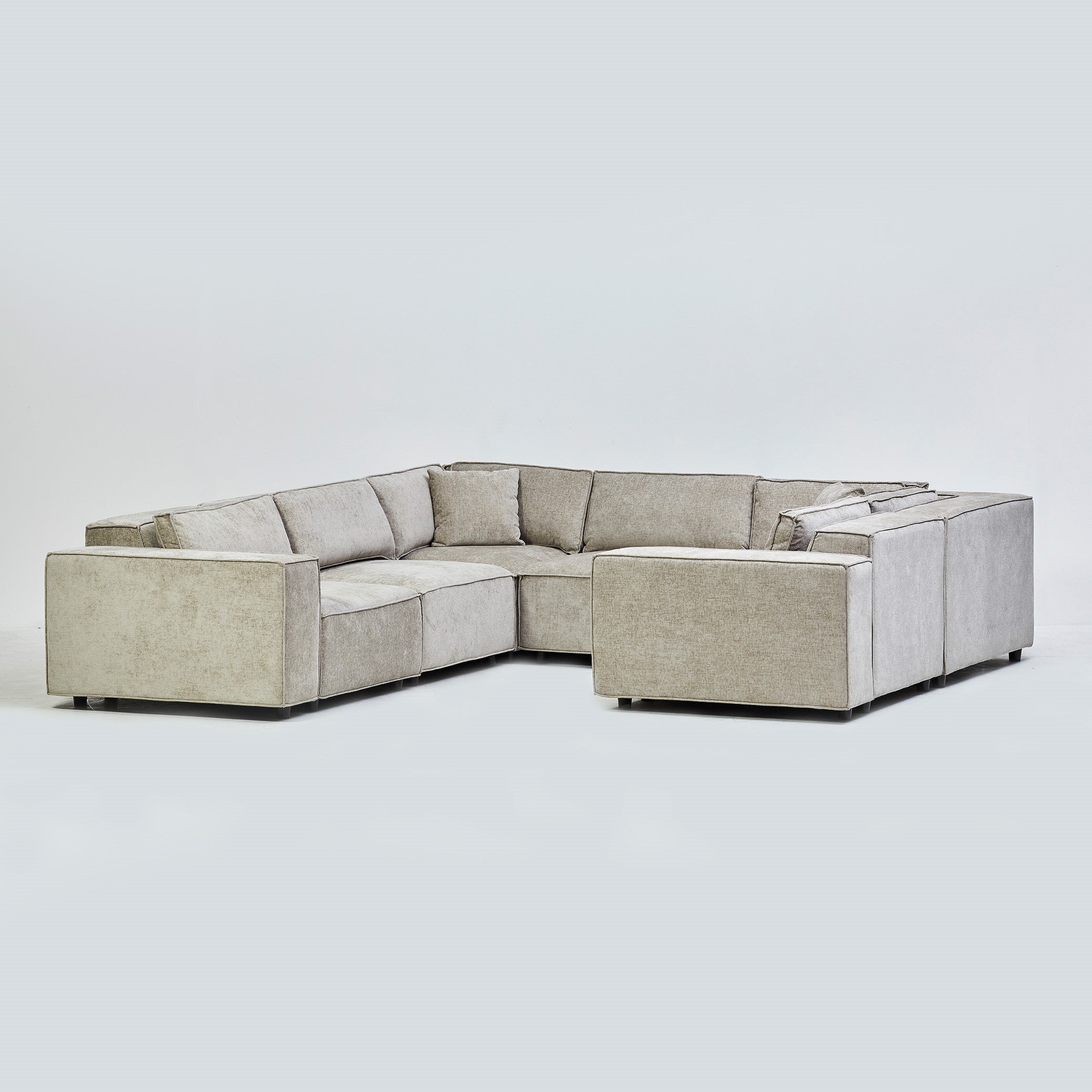 Harper Large U Shape Corner Sofa & FREE FOOTSTOOL in Brooklyn Quill (14624308461946)