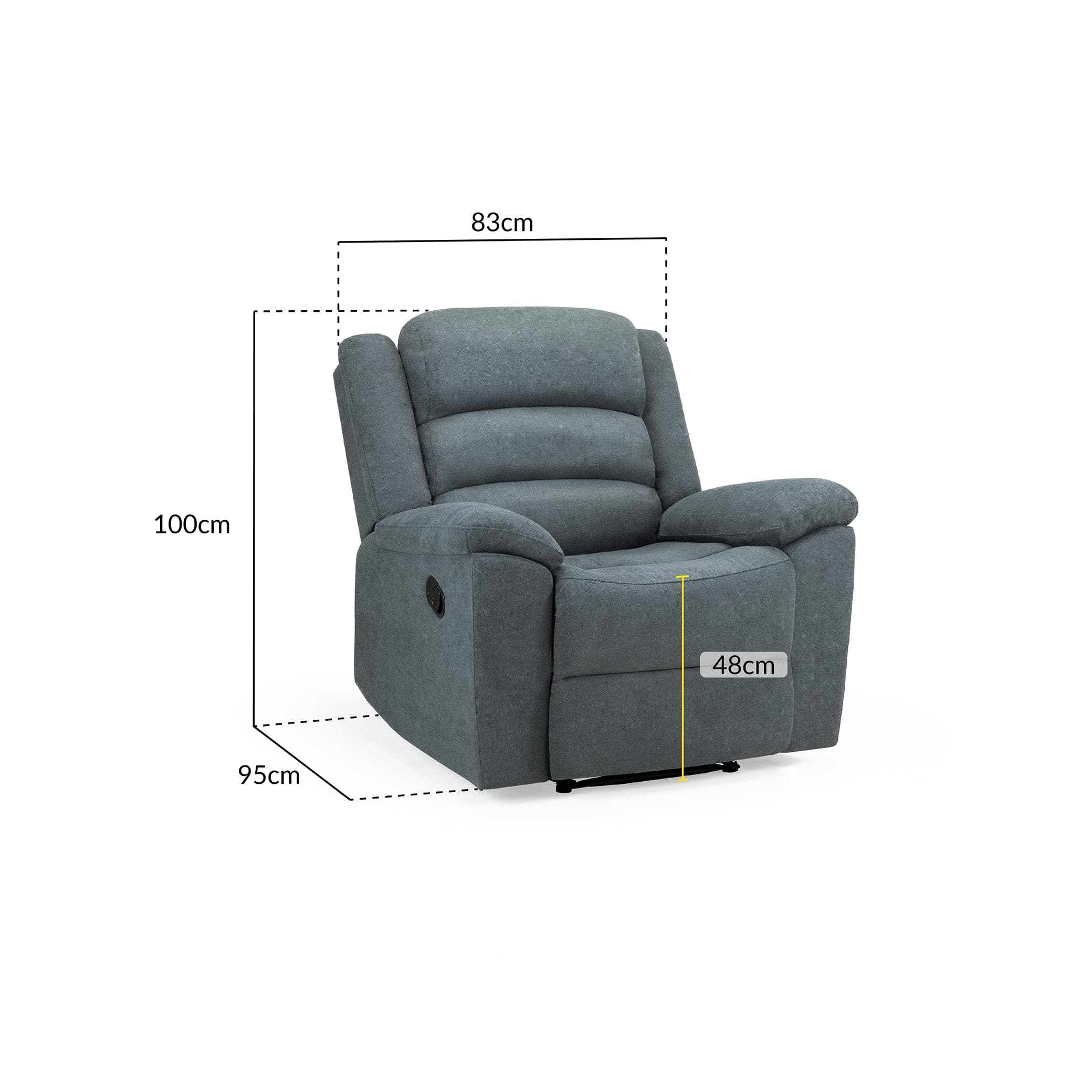 Sable Recliner Sofa Grey Armchair (7026246221888)