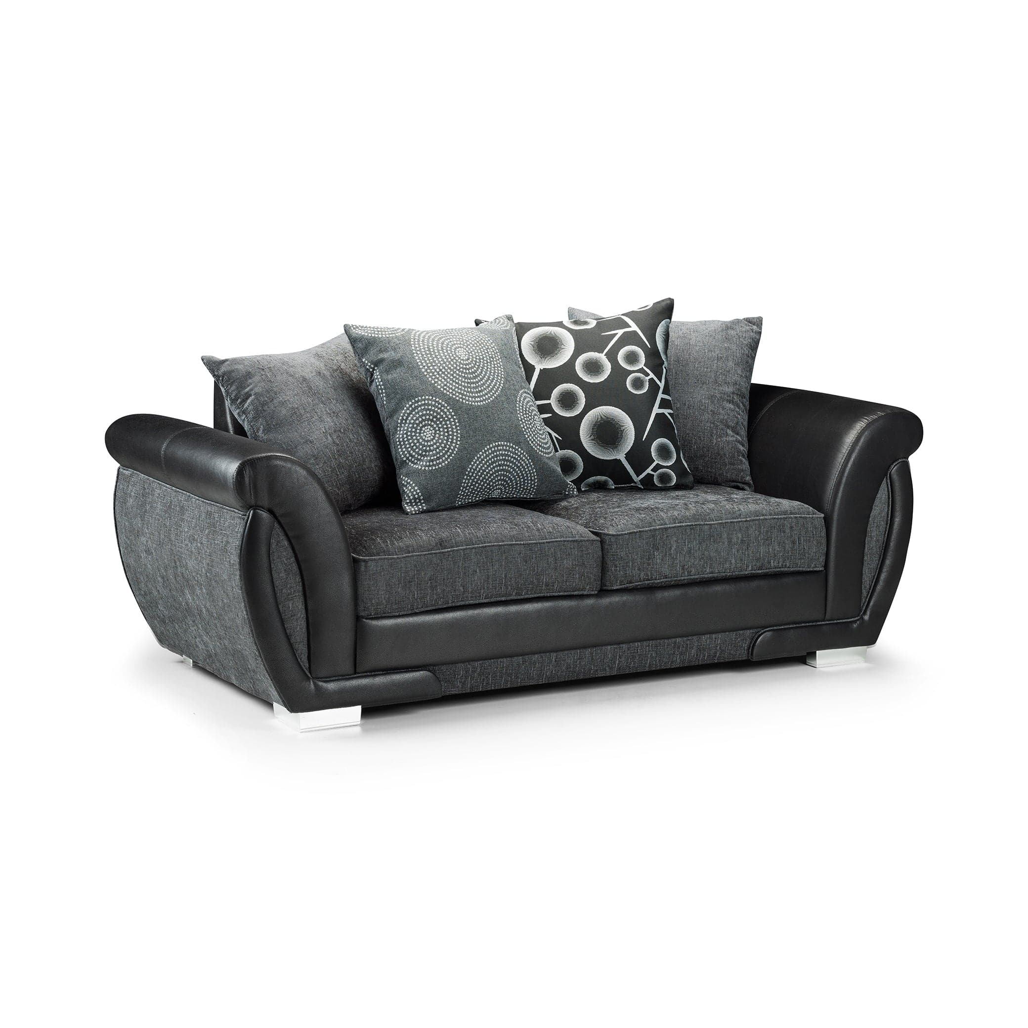 Shannon Sofa Black/Grey 3 Seater (7026320769088)