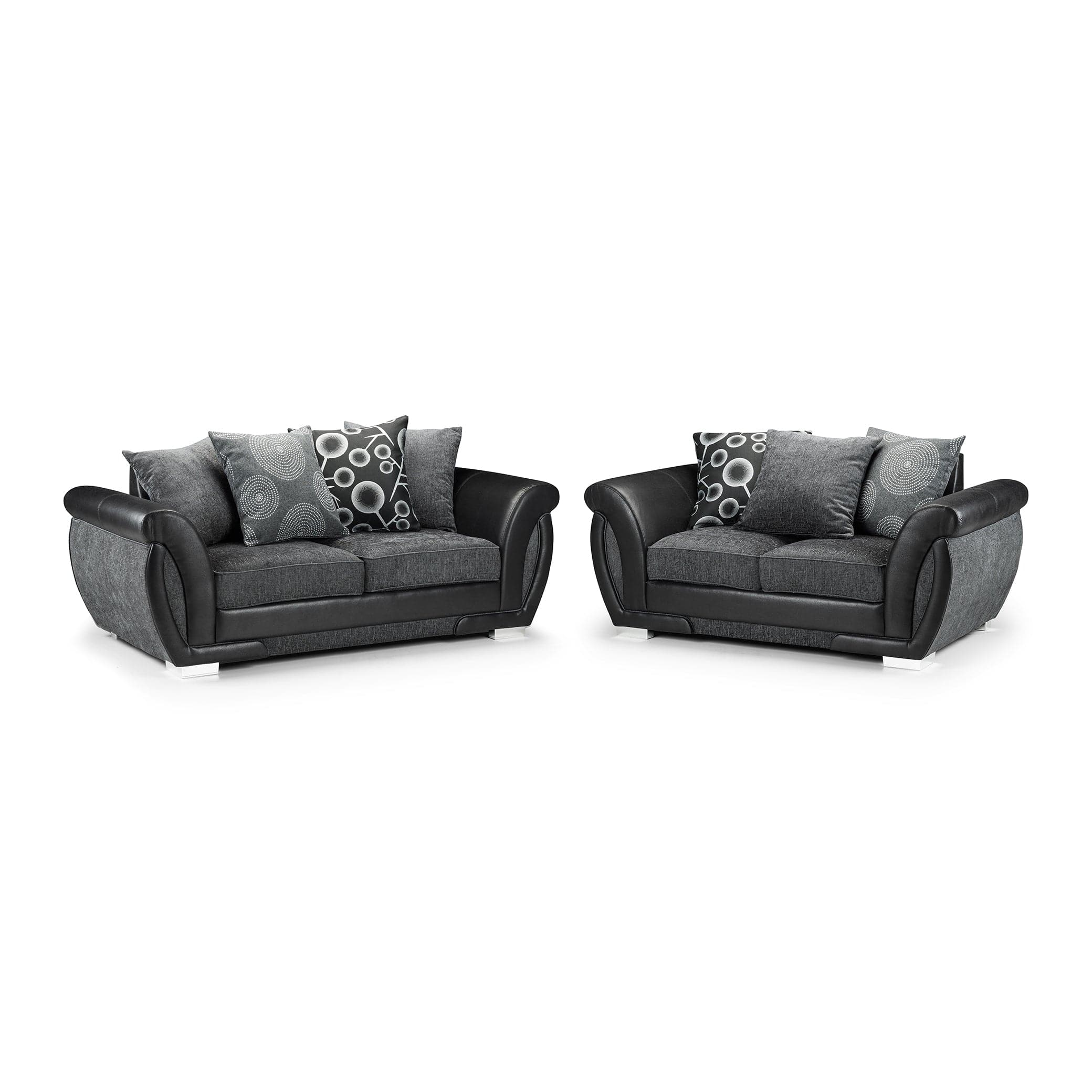 Shannon Sofa Black/Grey 3+2 Set (7026314444864)