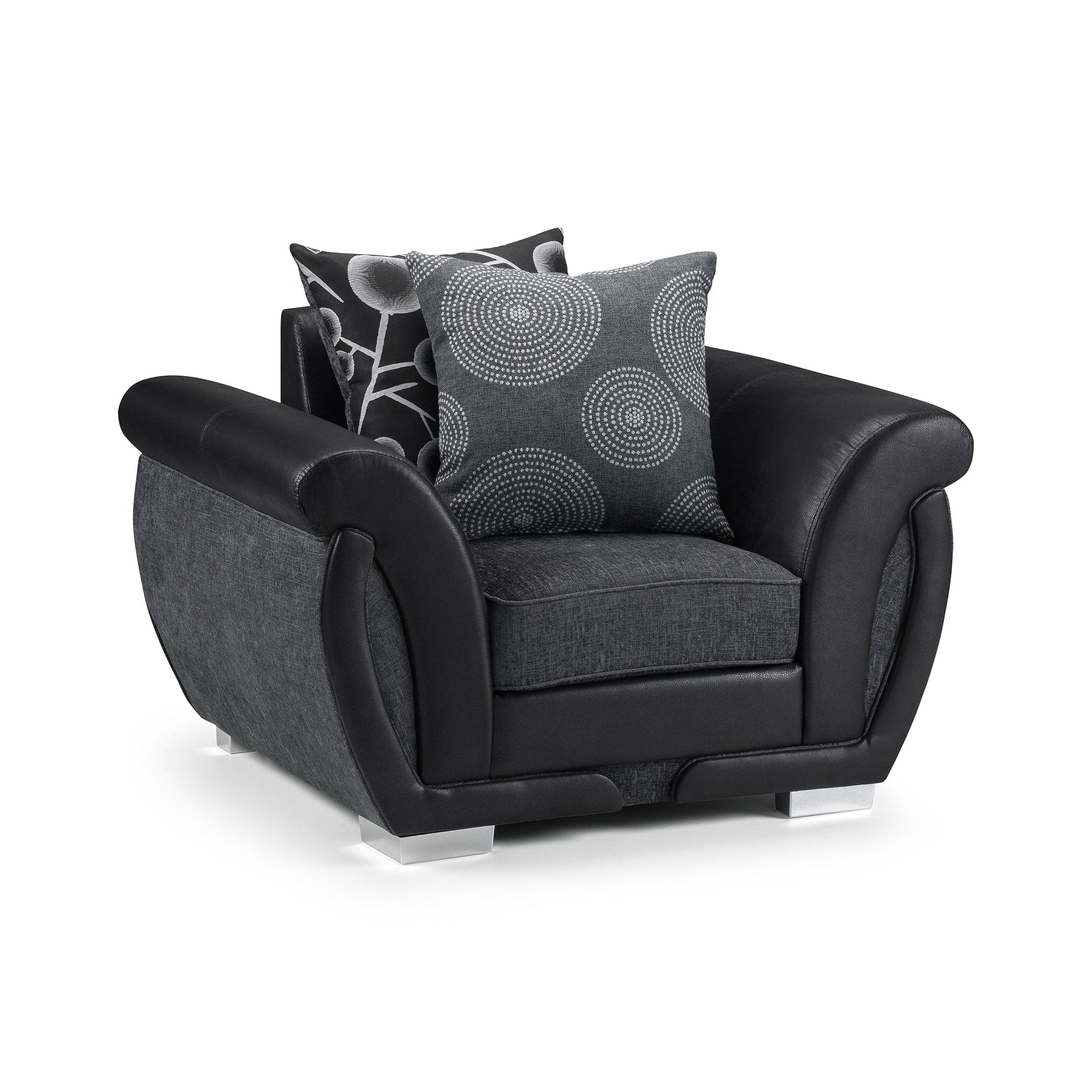 Shannon Sofa Black/Grey Armchair (7026349441088)