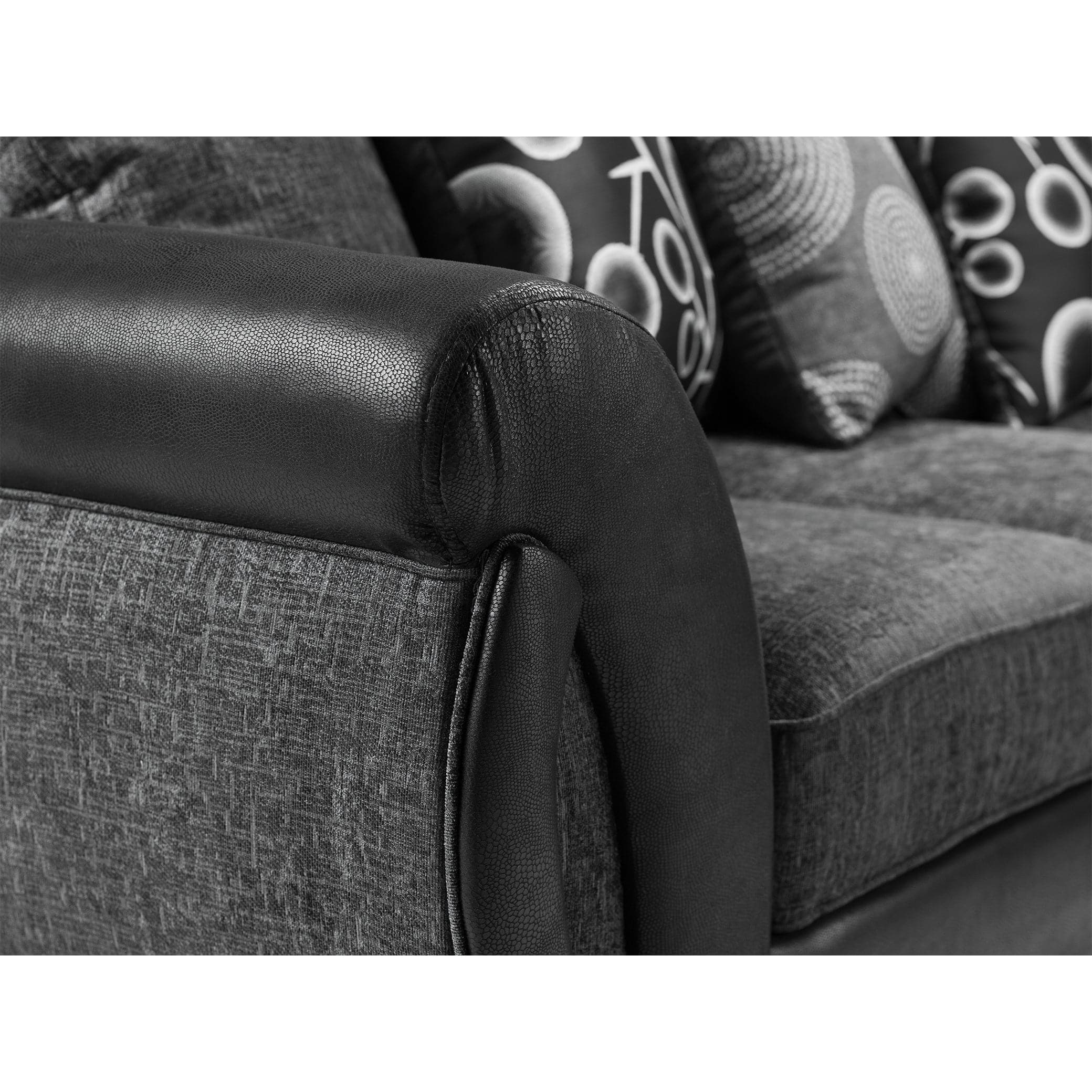 Shannon Sofa Black/Grey Large Corner (7026296946752)