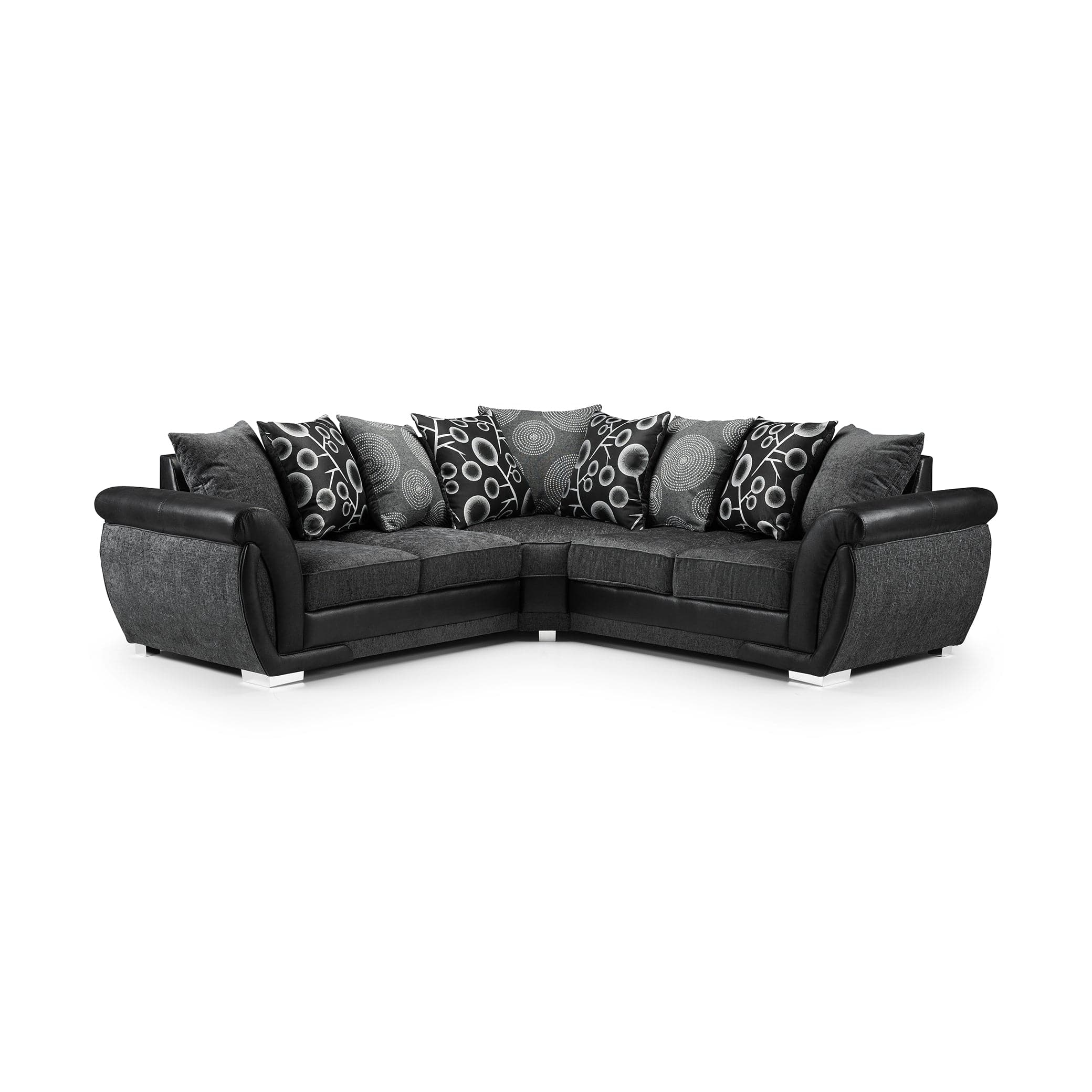 Shannon Sofa Black/Grey Large Corner (7026296946752)