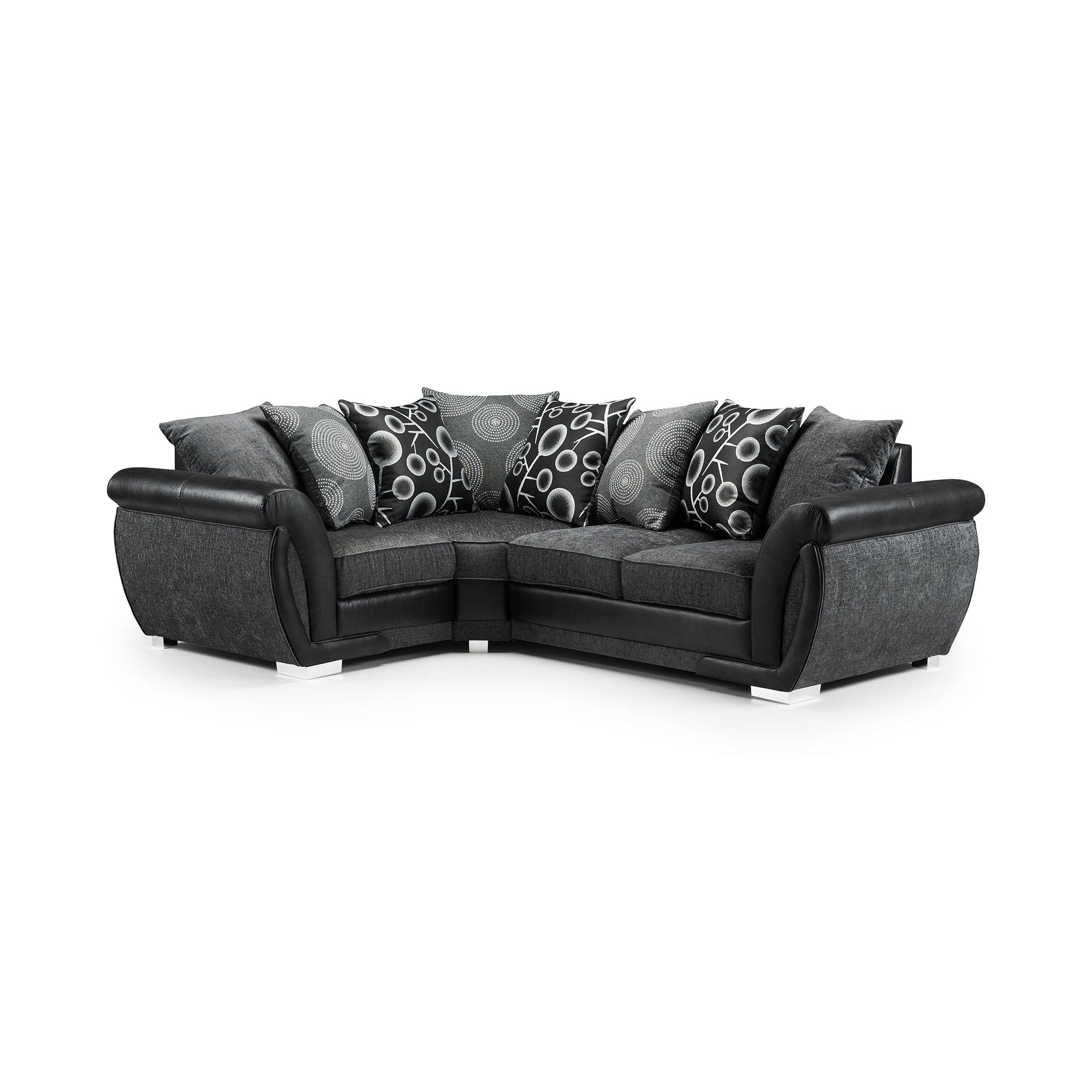 Shannon Sofa Black/Grey Left Hand Facing Corner (7026301141056)