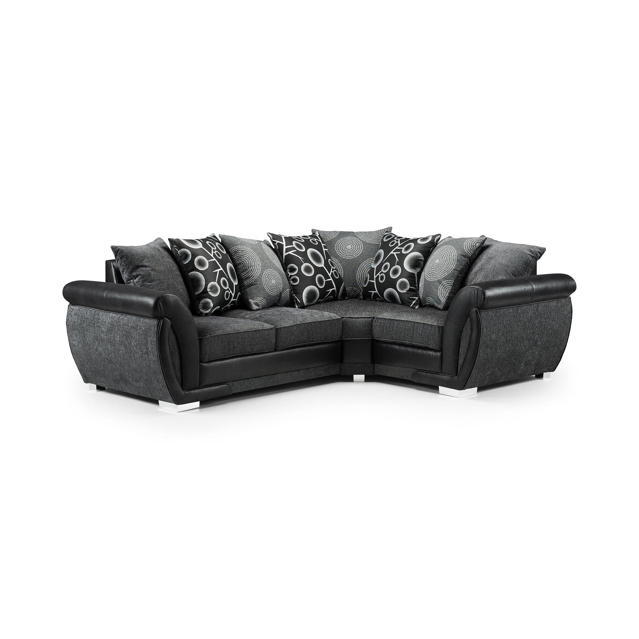 Shannon Sofa Black/Grey Right Hand Facing Corner (7026303303744)