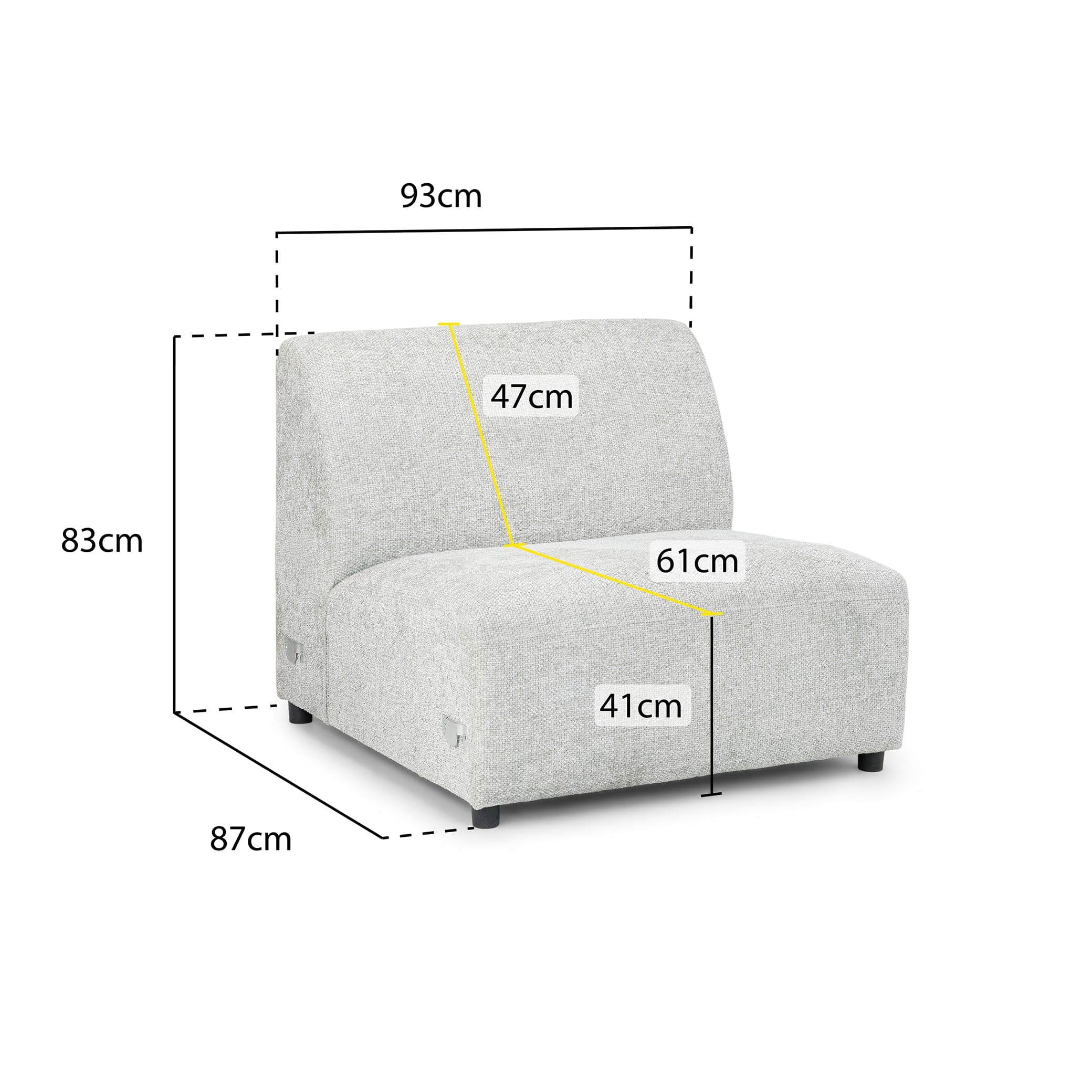 Tucano Modular Sofa Ivory Armless Piece (7026573738048)