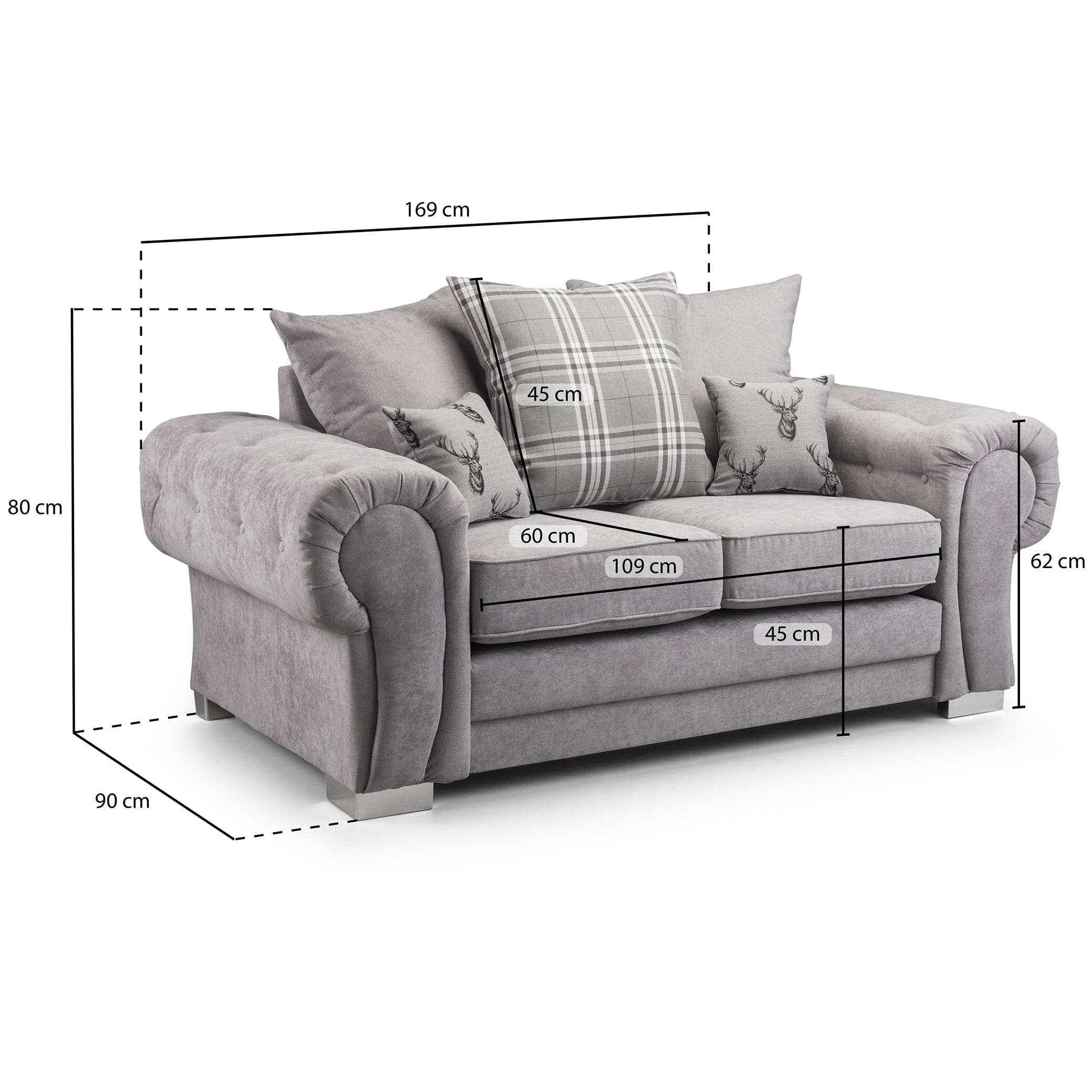 Verona Scatterback Sofa Grey 2 Seater (7026805964864)