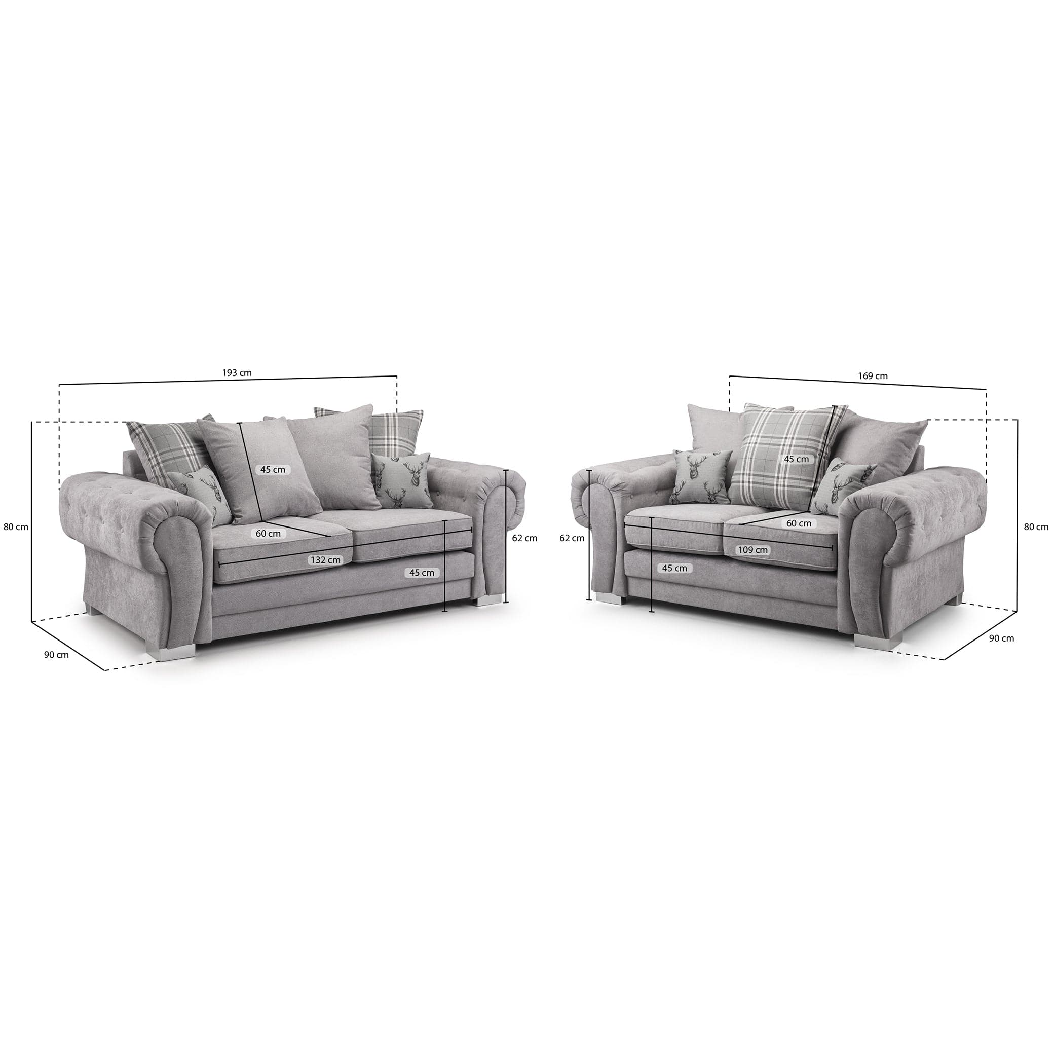 Verona Scatterback Sofa Grey 3+2 Set (7026804031552)