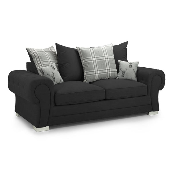 Verona Scatterback Sofa Black 3 Seater (7026807799872)