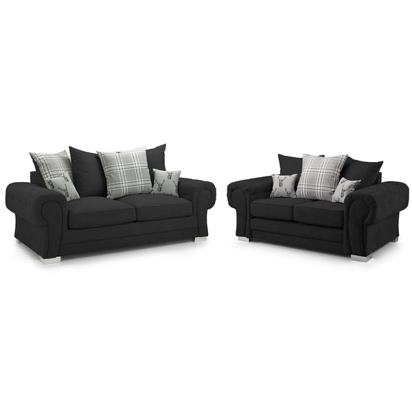 Verona Scatterback Sofa Black 3+2 Set (7026807636032)