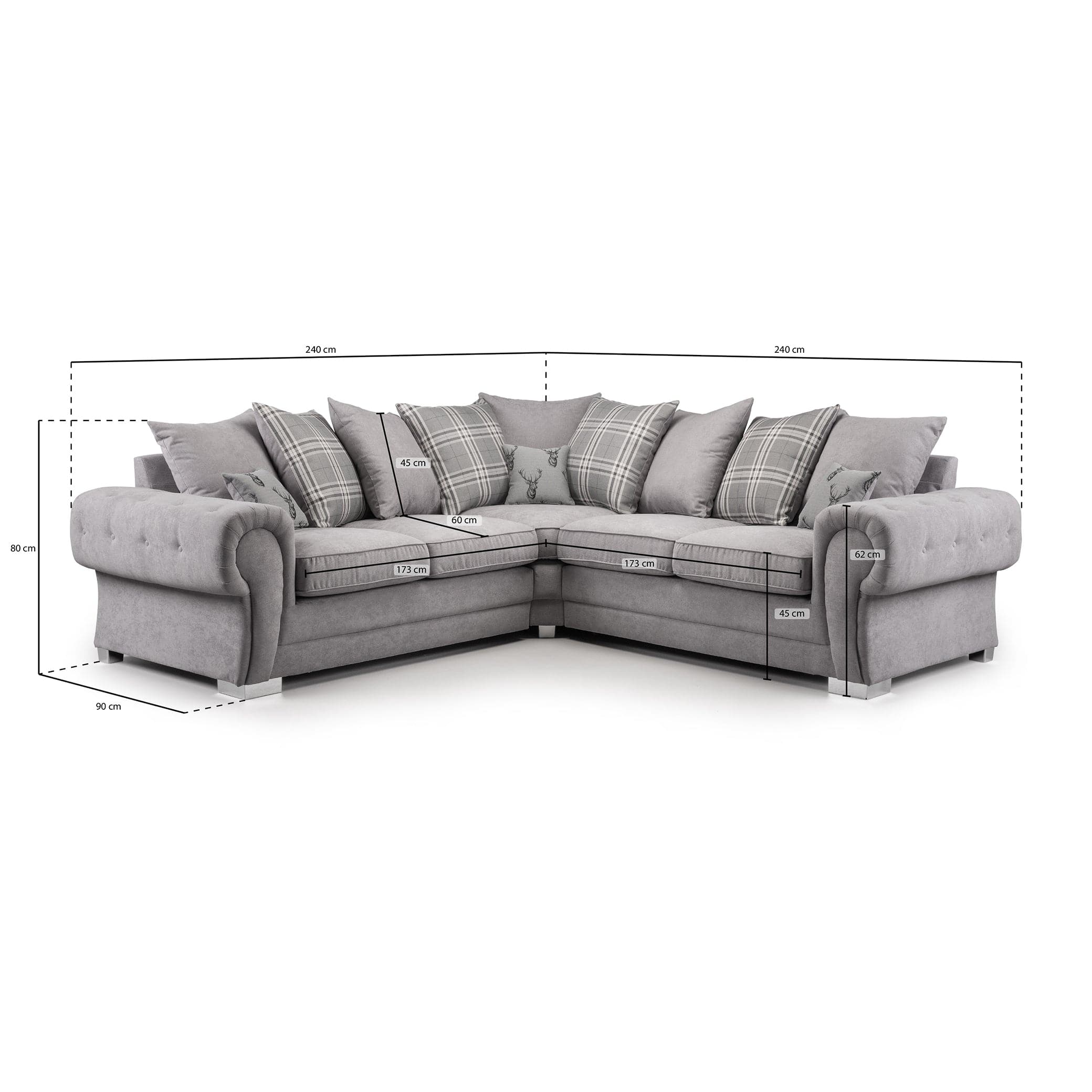 Verona Scatterback Sofa Grey Large Corner (7026800853056)