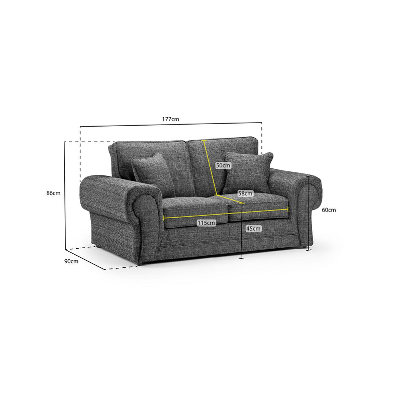 Wilcot Sofa Grey 2 Seater (7026903973952)