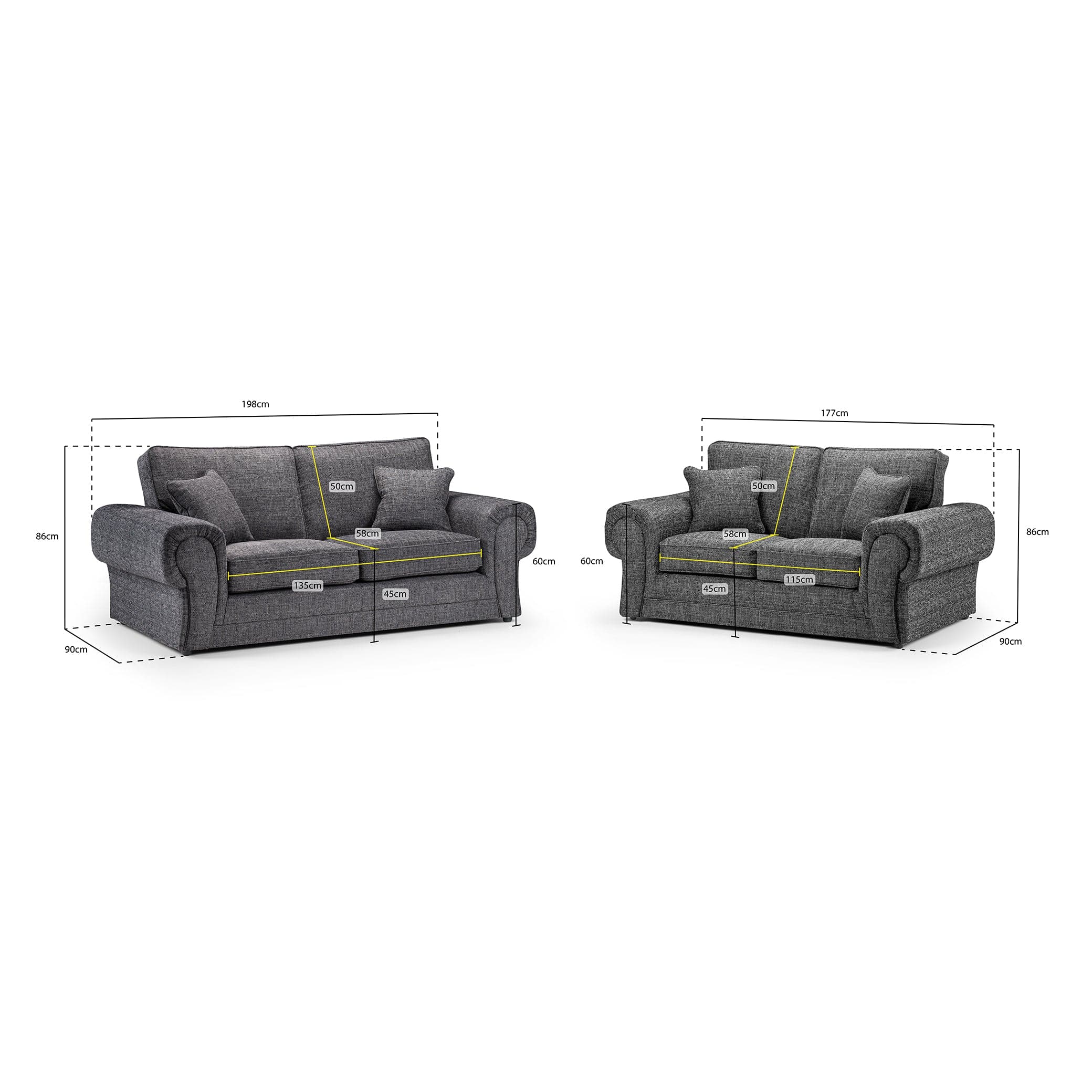 Wilcot Sofa Grey 3+2 Set (7026903646272)