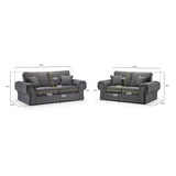 Wilcot Sofa Grey 3+2 Set (7026903646272)