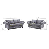 Windsor Fullback Sofa Grey 3+2 Set (7026905743424)