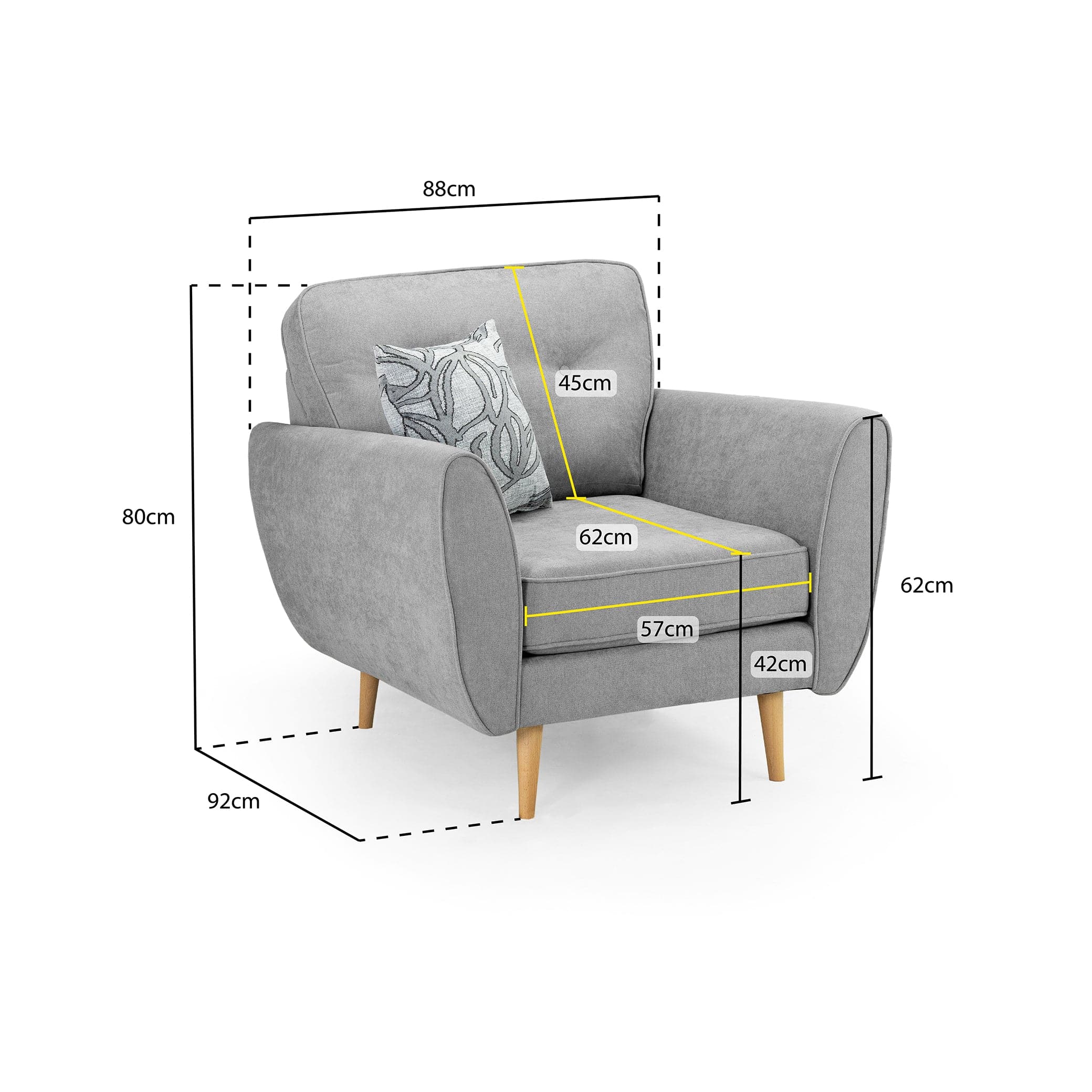 Zinc Sofa Grey Armchair (7027297058880)