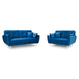 Zinc Sofa Plush Blue 3+2 Set (7027308855360)