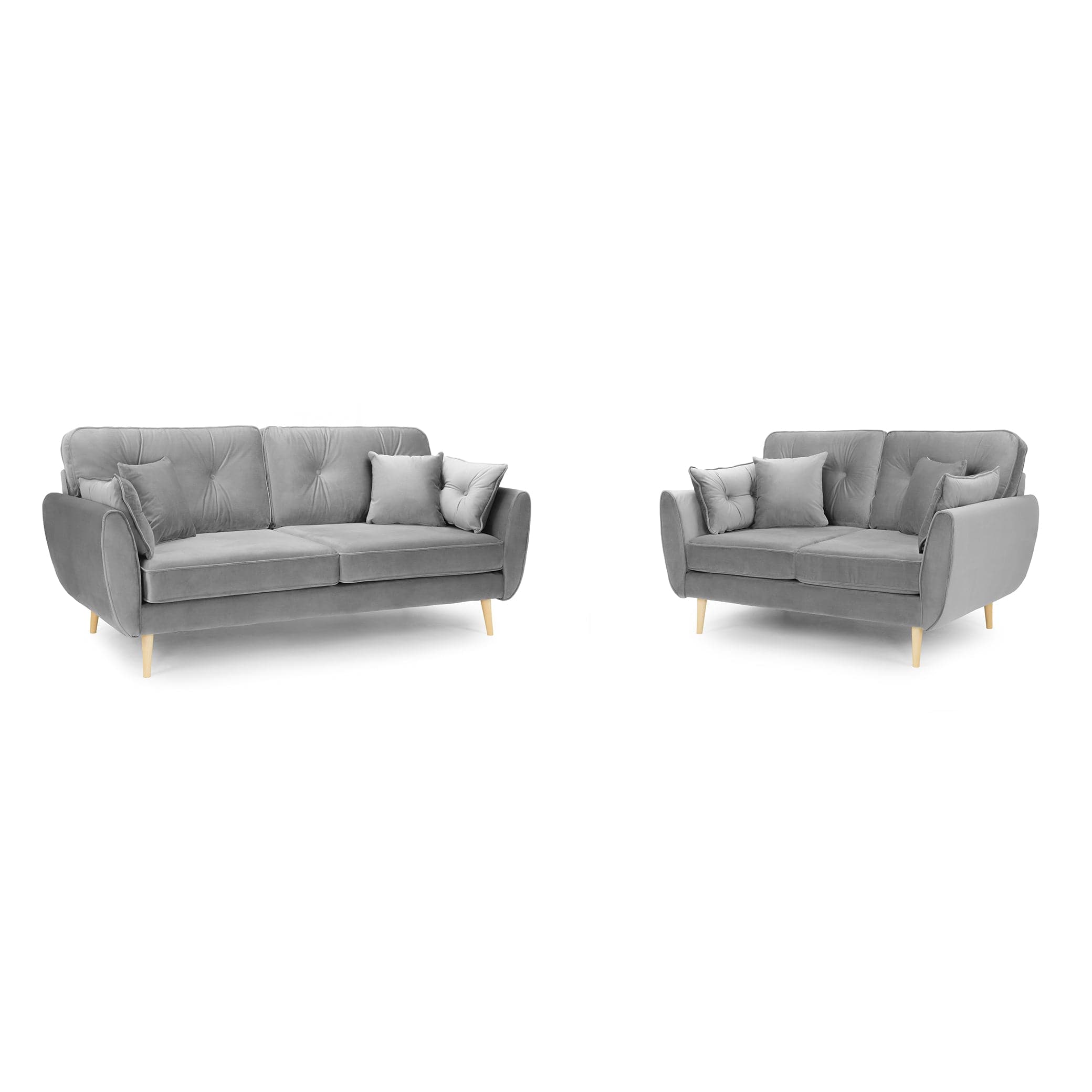 Zinc Sofa Plush Grey 3+2 Set (7027309346880)